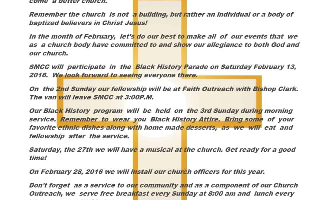 Newsletter – Feb 2016