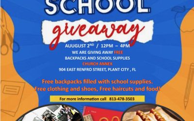 Back to School Giveaway SUNDAY August 2, 2026, from 12pm – 4pm
